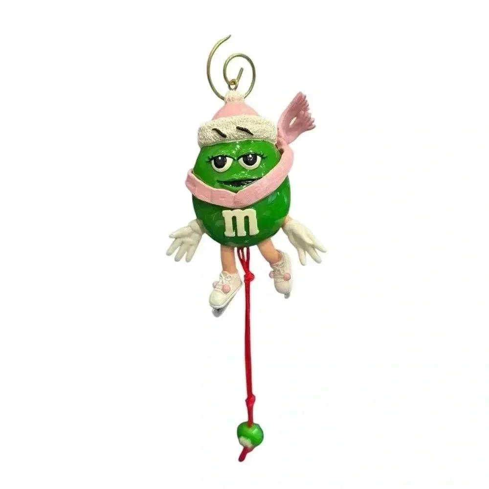 M&M Miss Green On Ice Skates Christmas Holiday Ornament